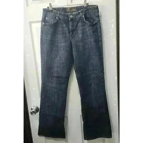 High Rise Jeans Size 10  Kut From The Kloth Dark Blue Boot Cut EUC - Picture 1 of 11